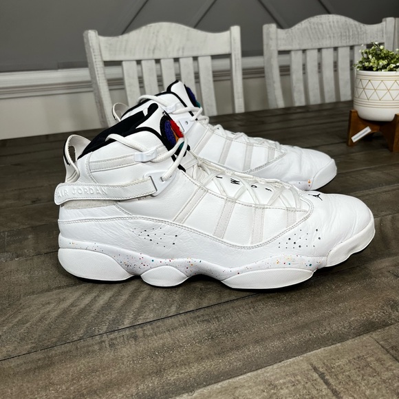 Nike Air Jordan 6 Rings Confetti Paint Splatter Sz 14 - Picture 2 of 5